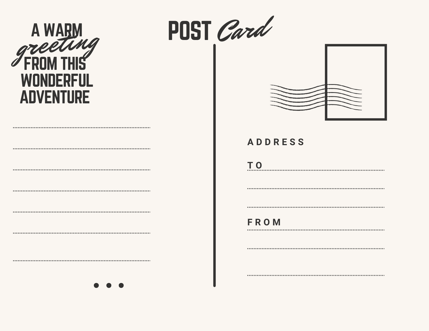 Pack of 10 Post Cards (US & CA)